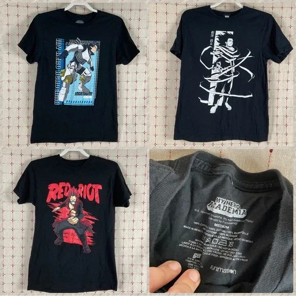 My Hero Academia Unisex Shirt Bundle Red Riot Ingenium Shota Aizawa Medium Shirt - Picture 1 of 14
